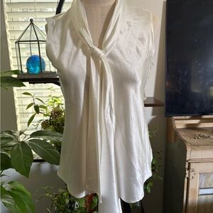 Nine West Cream Satin Blouse